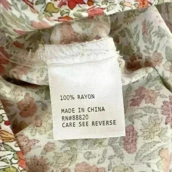 Cynthia Rowley | Women’s Floral 3/4 Sleeve Blouse with Ties | Size Large - Picture 12 of 13